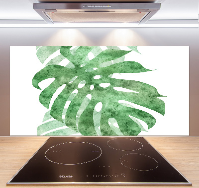 Rivestimento parete cucina con motivo Monstera