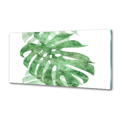 Rivestimento parete cucina con motivo Monstera