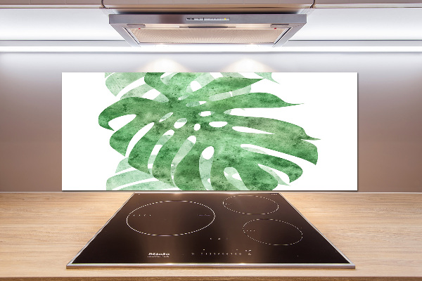Rivestimento parete cucina con motivo Monstera