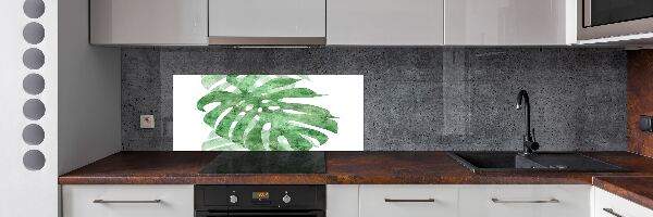 Rivestimento parete cucina con motivo Monstera