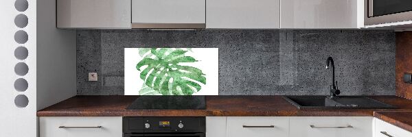 Rivestimento parete cucina con motivo Monstera