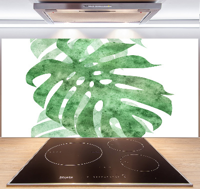 Rivestimento parete cucina con motivo Monstera