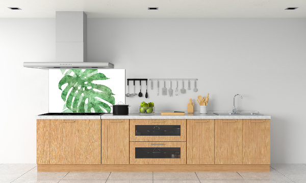 Rivestimento parete cucina con motivo Monstera