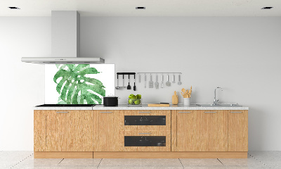 Rivestimento parete cucina con motivo Monstera