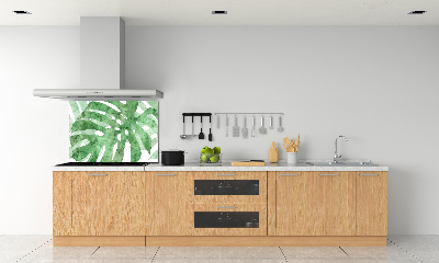 Rivestimento parete cucina con motivo Monstera