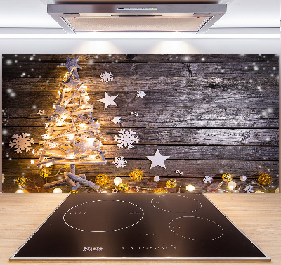 Pannello retrocucina con motivo albero di Natale illuminato