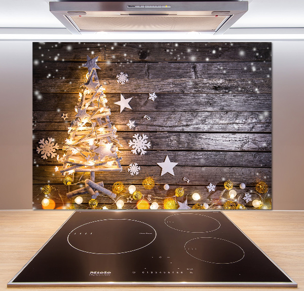 Pannello retrocucina con motivo albero di Natale illuminato