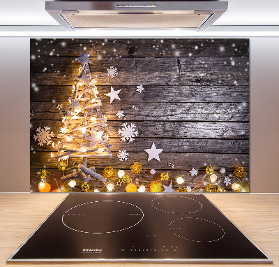Pannello retrocucina con motivo albero di Natale illuminato
