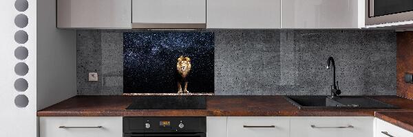Rivestimento parete cucina con motivo di leone e stelle