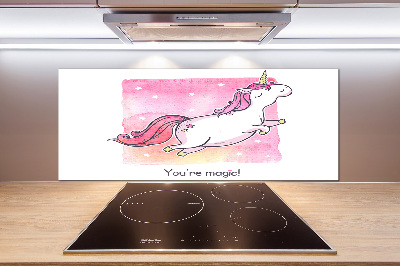 Pannello retrocucina con motivo unicorno rosa