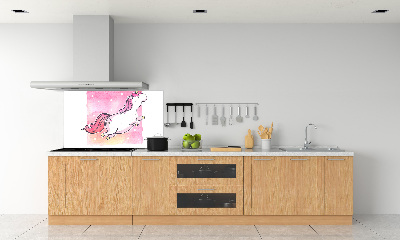 Pannello retrocucina con motivo unicorno rosa