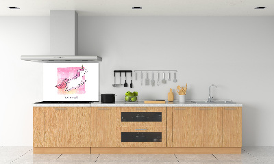 Pannello retrocucina con motivo unicorno rosa