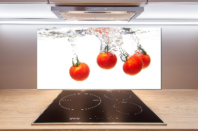 Rivestimento parete cucina con decoro di pomodori sott'acqua