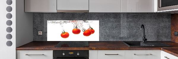 Rivestimento parete cucina con decoro di pomodori sott'acqua