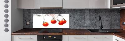 Rivestimento parete cucina con decoro di pomodori sott'acqua