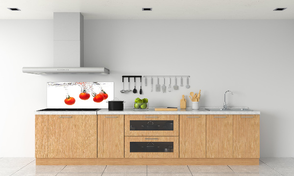 Rivestimento parete cucina con decoro di pomodori sott'acqua