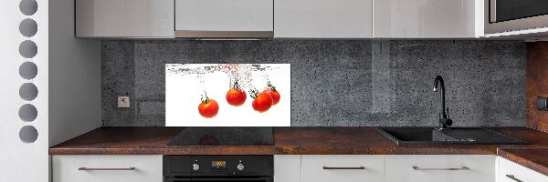 Rivestimento parete cucina con decoro di pomodori sott'acqua