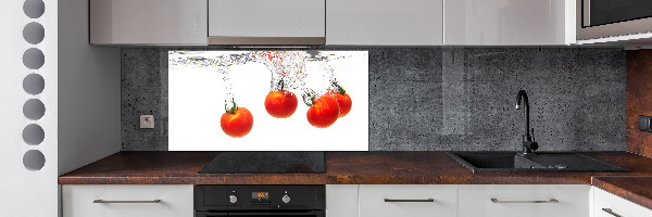 Rivestimento parete cucina con decoro di pomodori sott'acqua