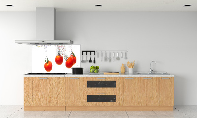 Rivestimento parete cucina con decoro di pomodori sott'acqua