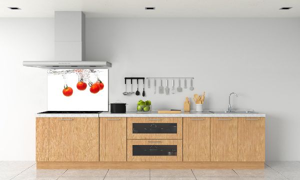 Rivestimento parete cucina con decoro di pomodori sott'acqua