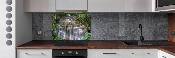 Pannello paraschizzi cucina con stampa raffigurante una cascata nella foresta