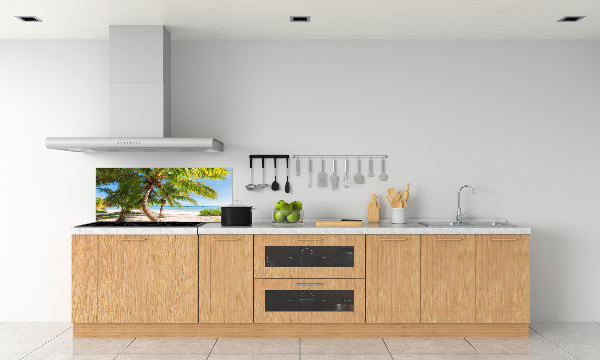 Rivestimento parete cucina con motivo spiaggia tropicale