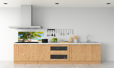 Rivestimento parete cucina con motivo spiaggia tropicale