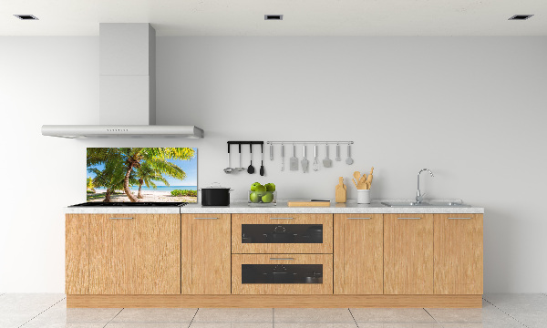 Rivestimento parete cucina con motivo spiaggia tropicale