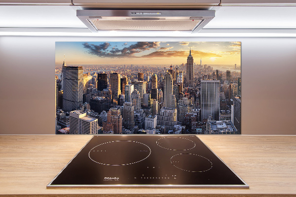 Rivestimento parete cucina con stampa panoramica a volo d'uccello di New York