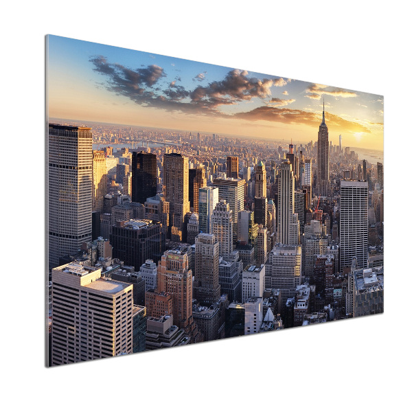 Rivestimento parete cucina con stampa panoramica a volo d'uccello di New York