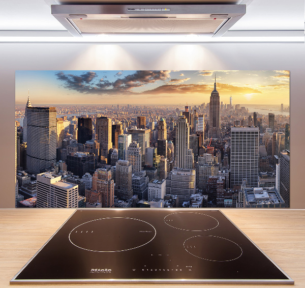 Rivestimento parete cucina con stampa panoramica a volo d'uccello di New York
