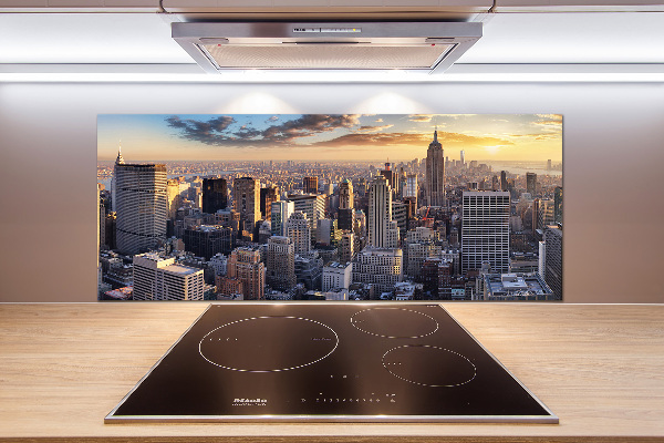 Rivestimento parete cucina con stampa panoramica a volo d'uccello di New York