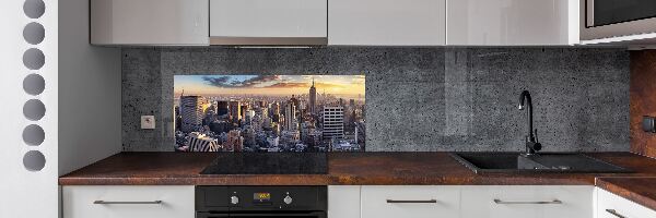 Rivestimento parete cucina con stampa panoramica a volo d'uccello di New York
