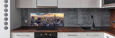 Rivestimento parete cucina con stampa panoramica a volo d'uccello di New York