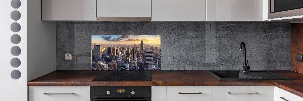 Rivestimento parete cucina con stampa panoramica a volo d'uccello di New York
