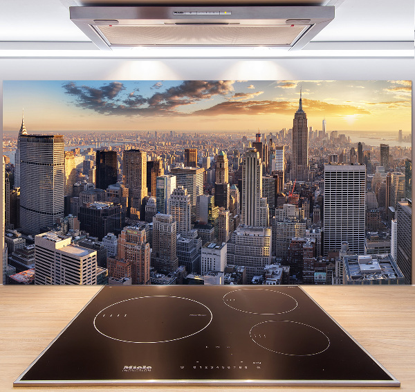 Rivestimento parete cucina con stampa panoramica a volo d'uccello di New York