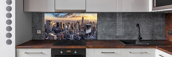 Rivestimento parete cucina con stampa panoramica a volo d'uccello di New York