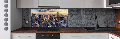Rivestimento parete cucina con stampa panoramica a volo d'uccello di New York