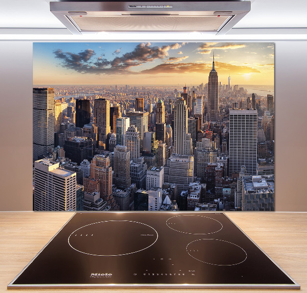 Rivestimento parete cucina con stampa panoramica a volo d'uccello di New York