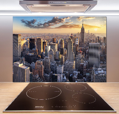 Rivestimento parete cucina con stampa panoramica a volo d'uccello di New York