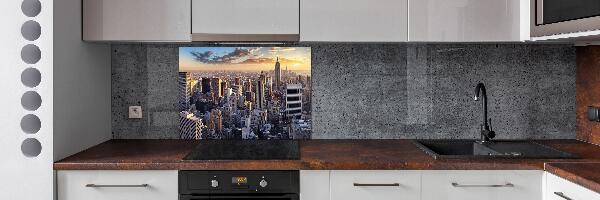 Rivestimento parete cucina con stampa panoramica a volo d'uccello di New York