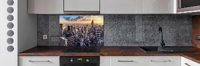 Rivestimento parete cucina con stampa panoramica a volo d'uccello di New York