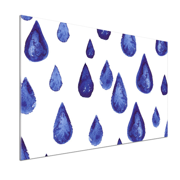 Pannello retrocucina con motivo a gocce blu