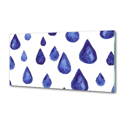 Pannello retrocucina con motivo a gocce blu