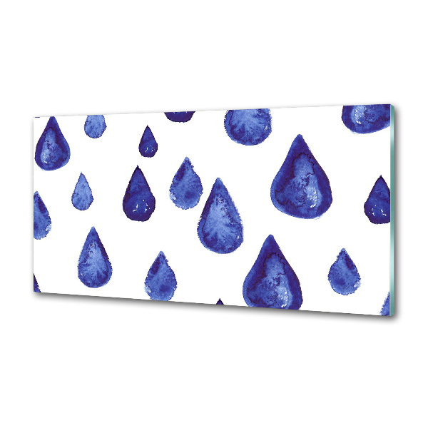 Pannello retrocucina con motivo a gocce blu