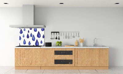 Pannello retrocucina con motivo a gocce blu