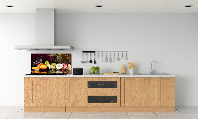 Pannello retrocucina con decoro a tema frutta e acqua