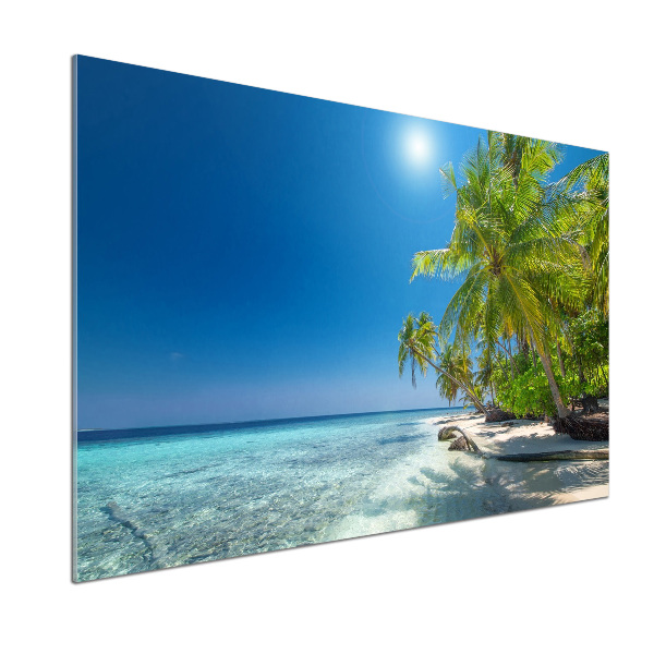 Pannello retrocucina con stampa 'Spiaggia delle Maldive'