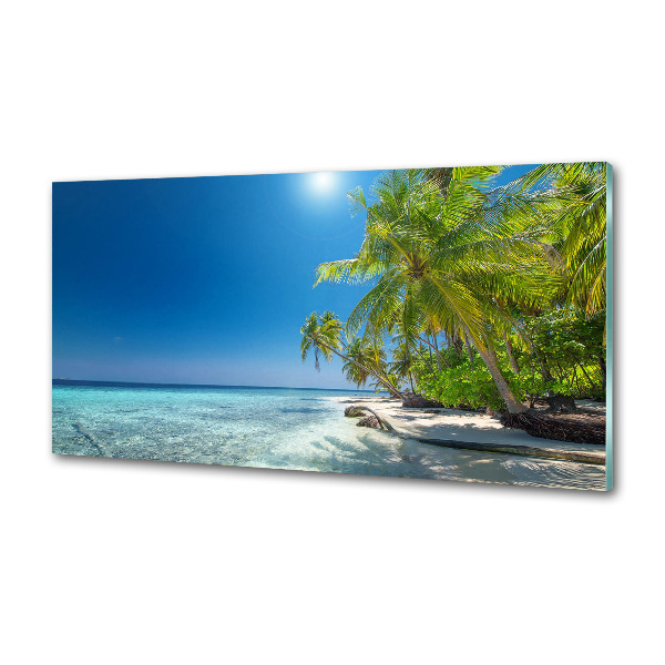 Pannello retrocucina con stampa 'Spiaggia delle Maldive'