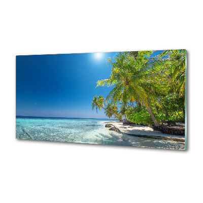 Pannello retrocucina con stampa 'Spiaggia delle Maldive'